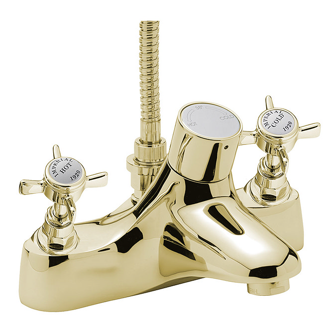 Tre Mercati - Imperial Thermostatic Deck Bath/Shower Mixer - Antique Gold - 1097 Large Image