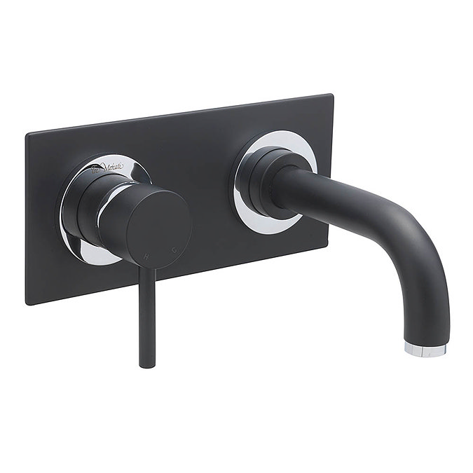 Tre Mercati - Milan Black 2 Hole Wall Mounted Basin Mixer - 63390 Large Image