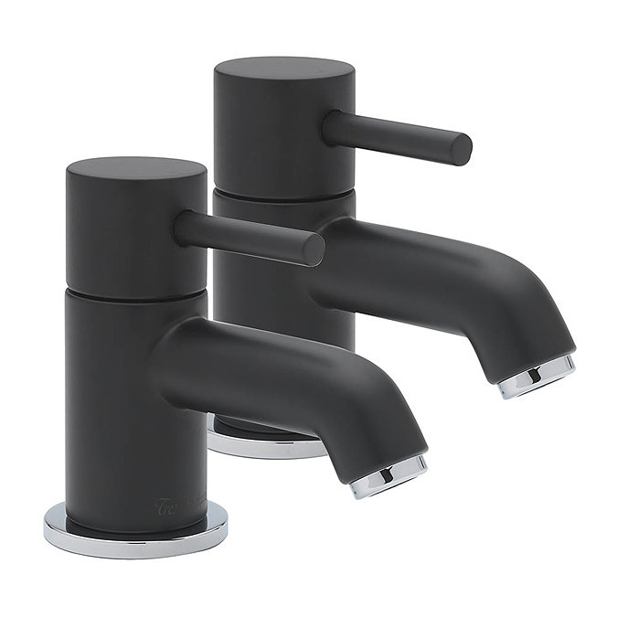 Tre Mercati Milan Black Basin Taps - 63310 Large Image