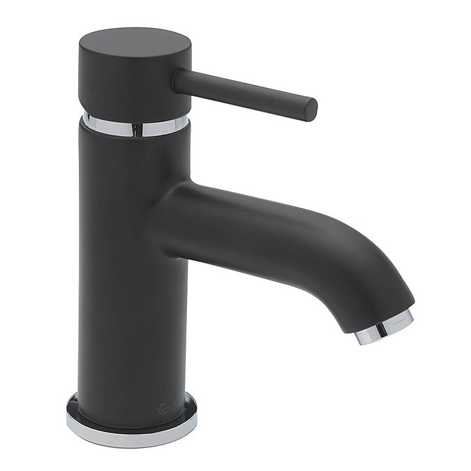 Tre Mercati Milan Black Mono Basin Mixer Tap + Click Clack Waste Large Image