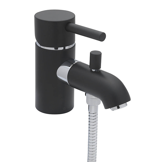 Tre Mercati Milan Black Mono Bath Shower Mixer & Kit - 63360 Large Image