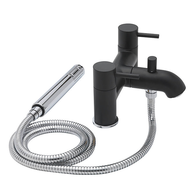 Tre Mercati - Milan Black Pillar Bath/Shower Mixer Only - 63355 Large Image