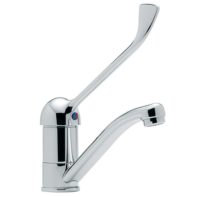 Tre Mercati Modena Mono Basin Mixer Tap with Extended Lever and Swivel Spout - Chrome - 180 Large Im