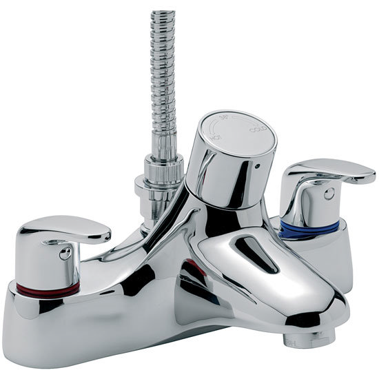 Tre Mercati - Modena Thermostatic Flat Deck Bath/Shower Mixer - Chrome - 95057 Large Image