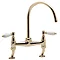 Tre Mercati - Series 900 Lever Dual Flow Bridge Pillar Kitchen Sink Mixer - Antique Gold - S9-LEV/24