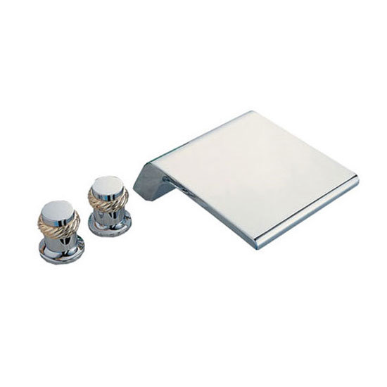 Tre Mercati - Square LED Lights Rose 200mm Showerhead - Chrome - 50970 Large Image