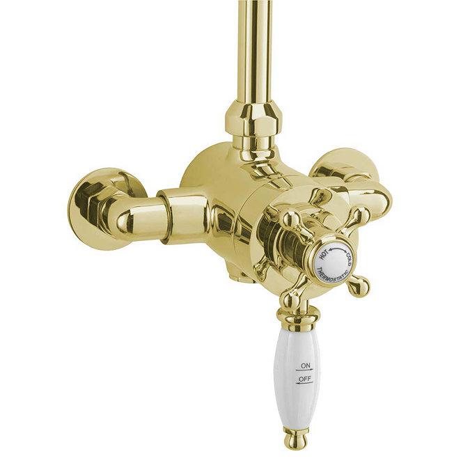 Tre Mercati Victoria Exposed/Concealed Thermostatic Shower Valve - Antique Gold Profile Large Image