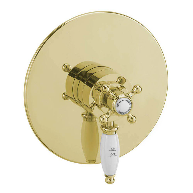 Tre Mercati Victoria Exposed/Concealed Thermostatic Shower Valve - Antique Gold Large Image