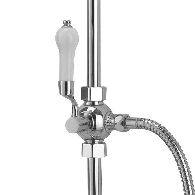 Tre Mercati Victoria Exposed Thermostatic Shower Valve with Riser Kit & Rose - Chrome  Feature Large