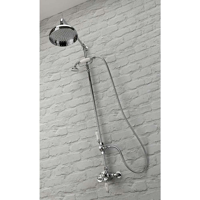 Tre Mercati Victoria Exposed Thermostatic Shower Valve with Riser Kit & Rose - Chrome  additional La