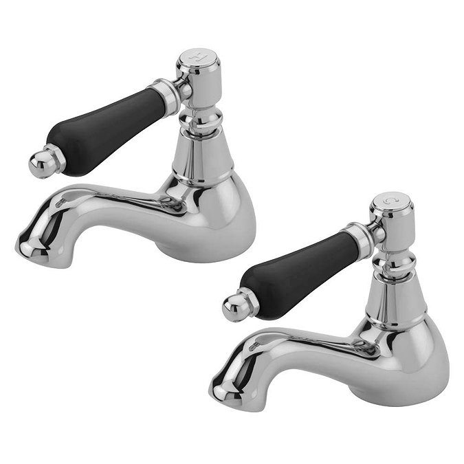 Tre Mercati Victoria Nero Bath Taps - Chrome Large Image