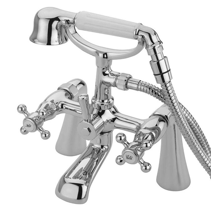 Tre Mercati Victoria Pillar Bath Shower Mixer with Kit - Chrome Large Image