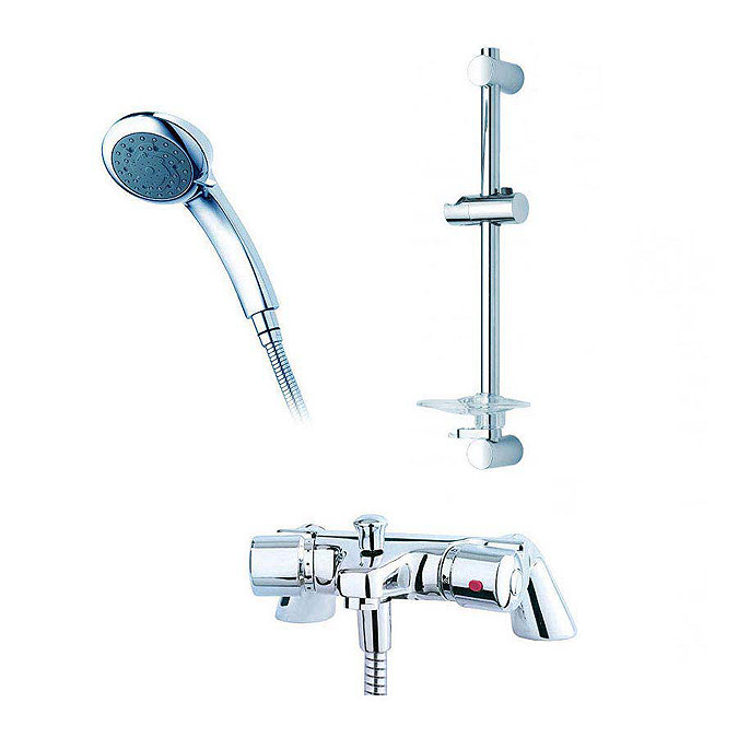 Triton Aire Thermostatic Bath Shower Mixer with Riser Rail & Handset - UNAITHBSMRR Large Image