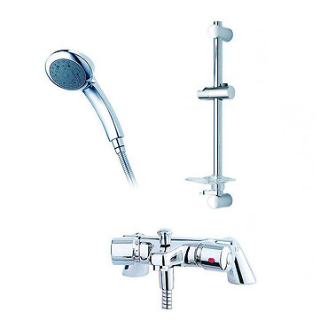 Triton Aire Thermostatic Bath Shower Mixer with Riser Rail & Handset - UNAITHBSMRR  Profile Large Image
