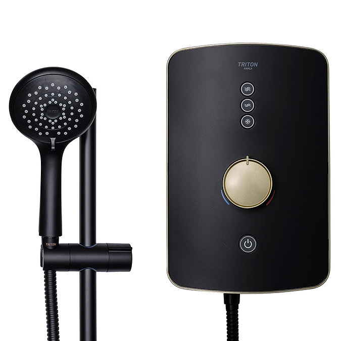 Triton Amala 8.5kw Electric Shower - Black/Brushed Brass - REAMA87  Profile Large Image