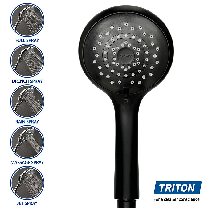 Triton Amala 9.5kw Electric Shower - Black/Brushed Brass - REAMA97  Feature Large Image