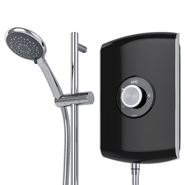 Triton Amore 8.5kW Electric Shower - Gloss Black - ASPAMO8GSBLK  In Bathroom Large Image