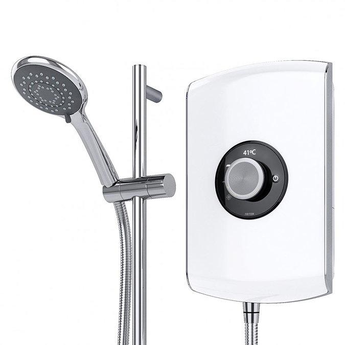 Triton Amore 8.5kW Electric Shower - Gloss White - ASPAMO8GSWHT  In Bathroom Large Image