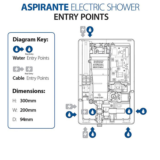 Triton - Aspirante 8.5 kw Electric Shower - White Gloss - ASP08GSWHT  Newest Large Image