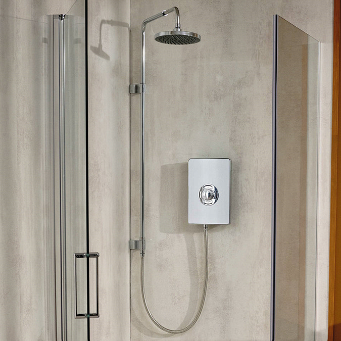 Triton Aspirante UNIQ 9.5kw Electric Shower - Brushed Steel