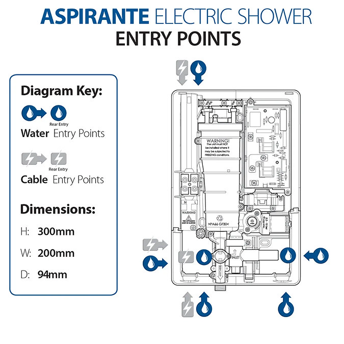 Triton Aspirante UNIQ 9.5kw Electric Shower - Dark Bronze Effect
