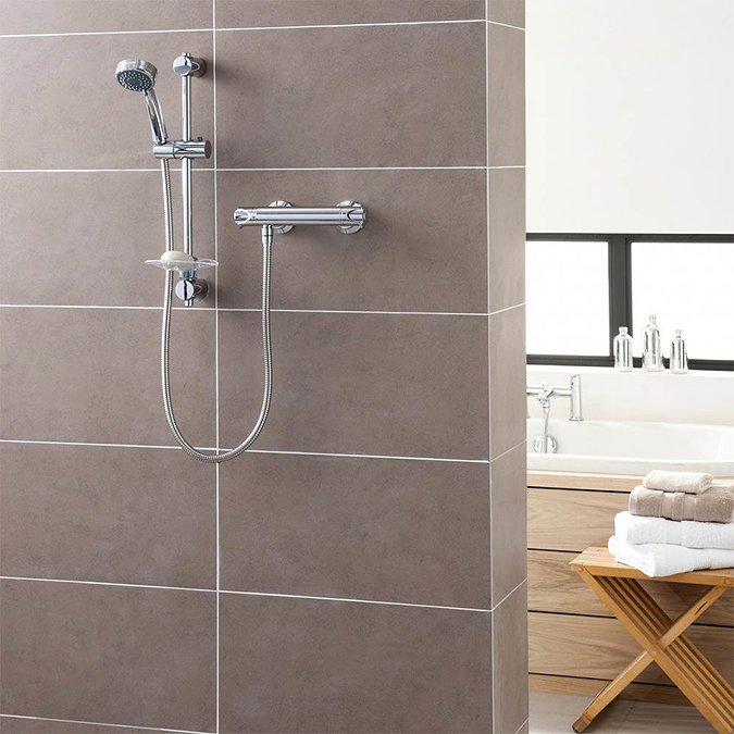 Triton Dene Eco Thermostatic Bar Shower Mixer & Kit - ECODETHBM  In Bathroom Large Image