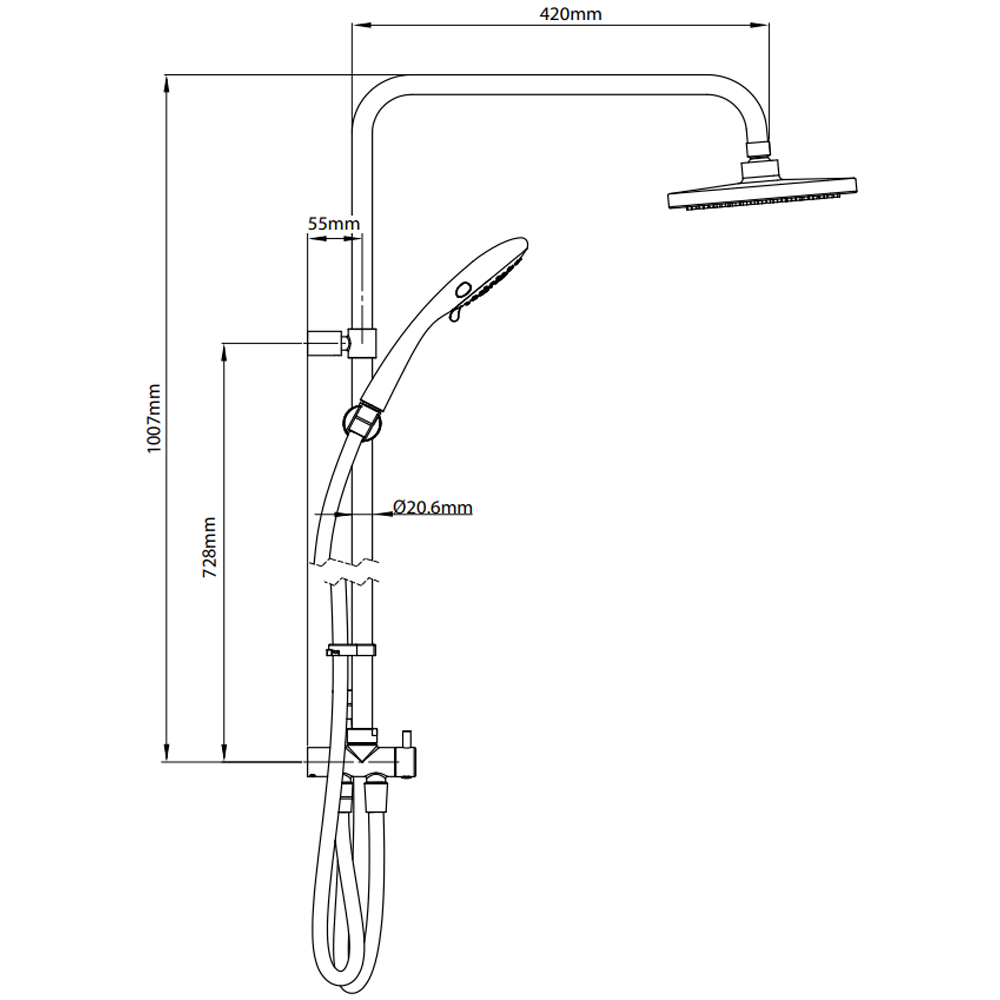 Triton DuElec Silent Running Thermostatic Power Shower - Black