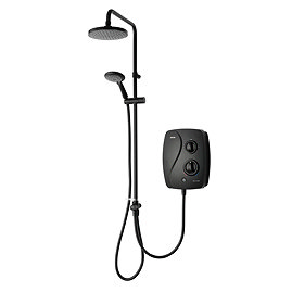 Triton DuElec Silent Running Thermostatic Power Shower - Black
