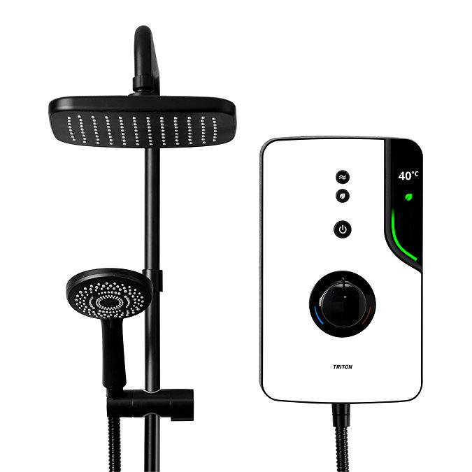 Triton ENlight DuElec 9.5kW Thermostatic Electric Shower - Black & White
