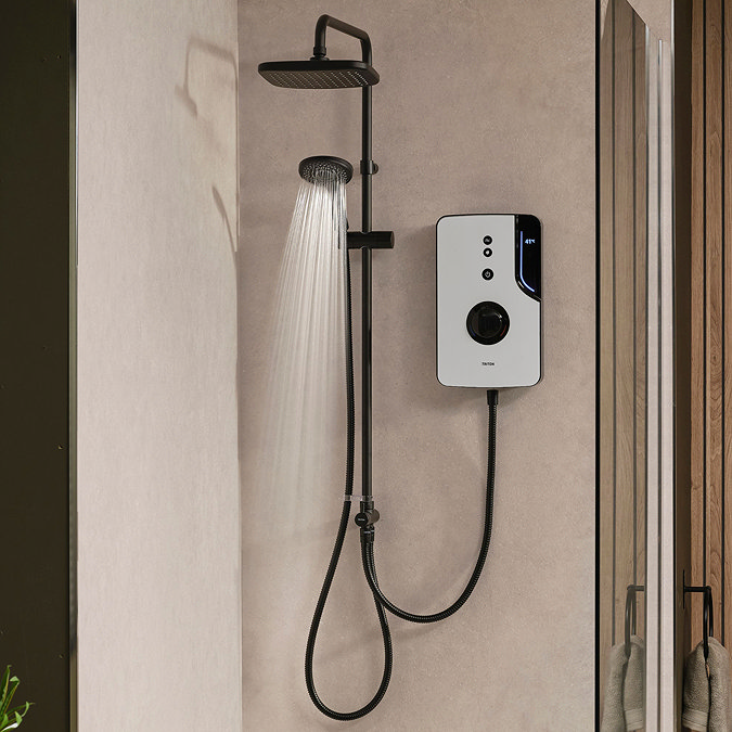 Triton ENlight DuElec 9.5kW Thermostatic Electric Shower - Black & White