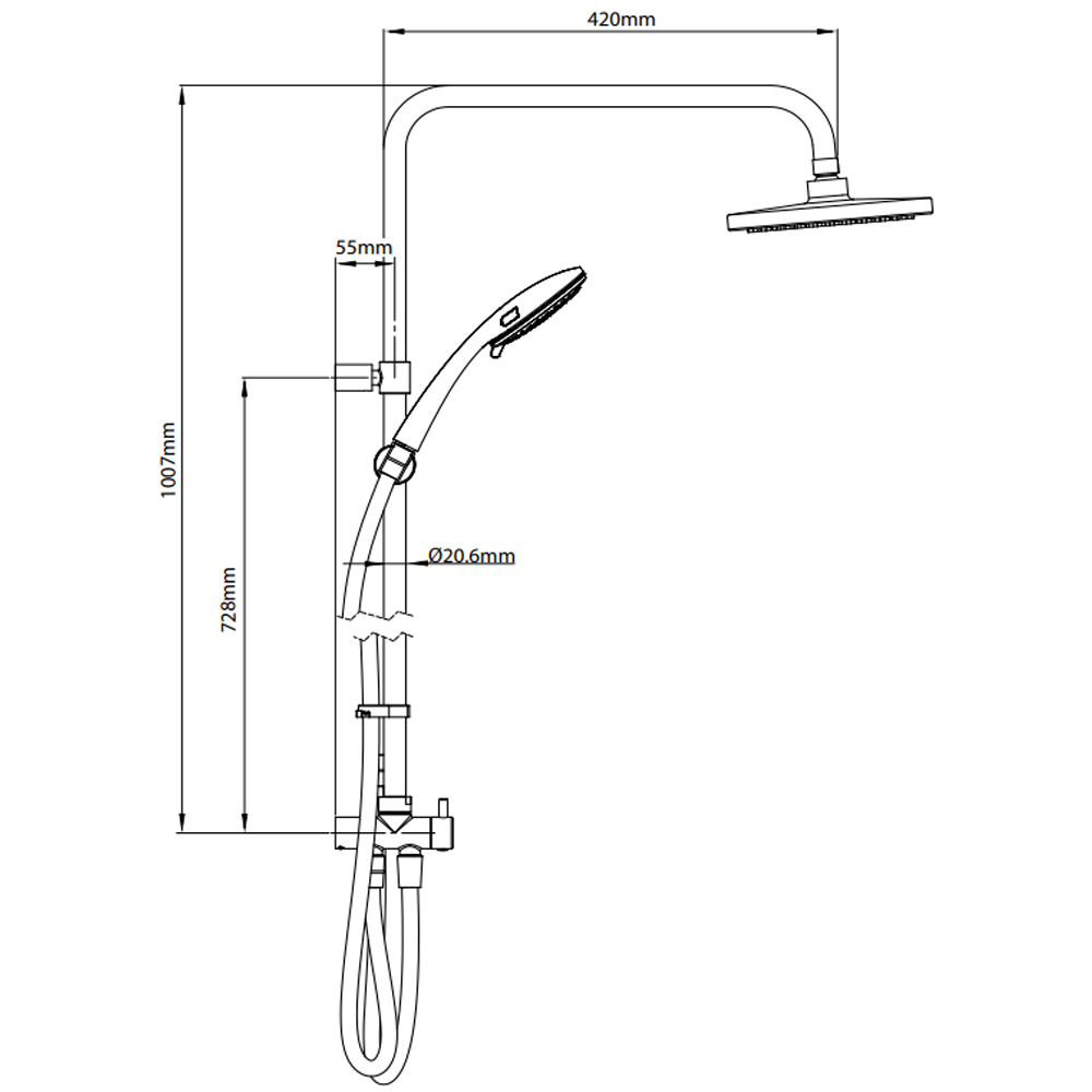 Triton ENlight DuElec 9.5kW Thermostatic Electric Shower - Black & White