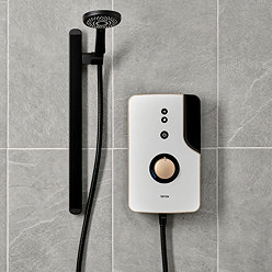 Triton ENlight Thermostatic 9.5kw Taupe Electric Shower with Back to Wall Kit