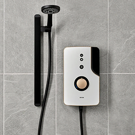 Triton ENlight Thermostatic 9.5kw Taupe Electric Shower with Back to Wall Kit