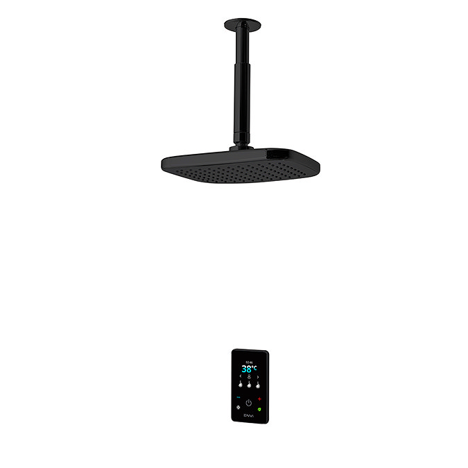 Triton ENVi 9.0KW Electric Shower with Ceiling Fed Fixed Head Kit - Black
