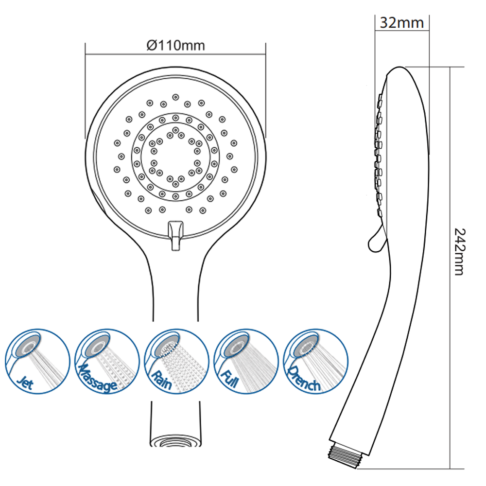 Triton ENVi 9.5kW Thermostatic Electric Shower & Grab Rail Kit - Chrome