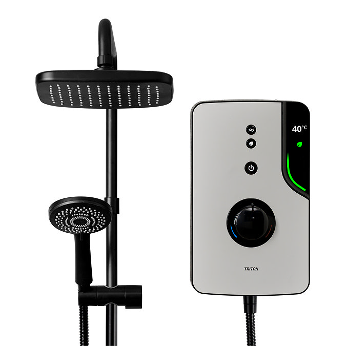 Triton ENlight DuElec 9.5kW Thermostatic Electric Shower - Black & Grey