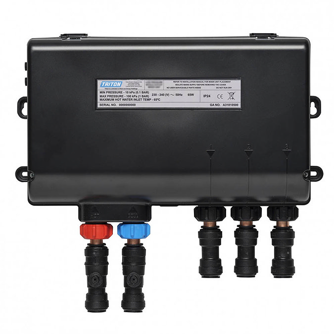 Triton HOME Digital Mixer Shower All-in-One with Round Fixed Head & Slider Rail Kit (High Pressure)