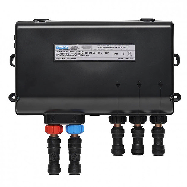 Triton HOME Digital Mixer Shower Pumped All-in-One with Round Fixed Head u0026  Slider Rail Kit (Low Pressure Gravity)