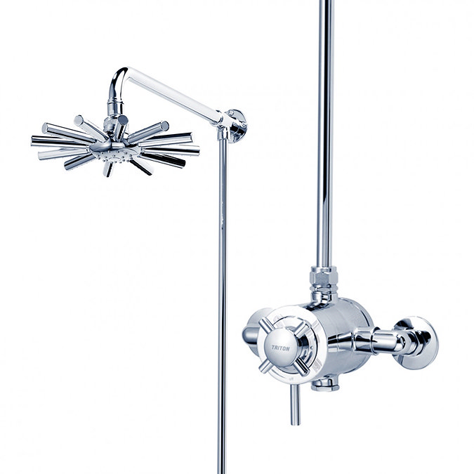 Triton Mersey Exposed Concentric Thermostatic Shower Mixer with Fixed Head - UNMEEXCMFH  In Bathroom Large Image