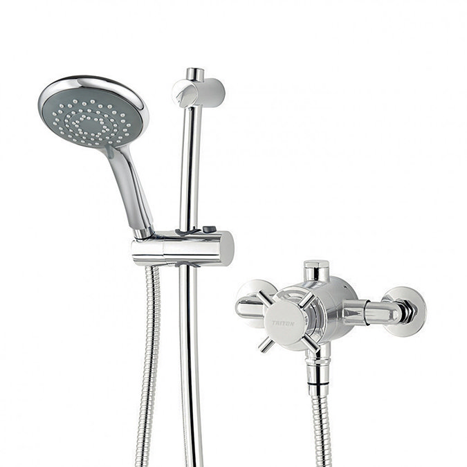 Triton Mersey Exposed Sequential Thermostatic Shower Mixer & Kit - UNMETHEXSM  Feature Large Image