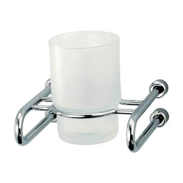 Triton Metlex Mercury Frosted Glass Tumbler and Holder - AME9005S Large Image