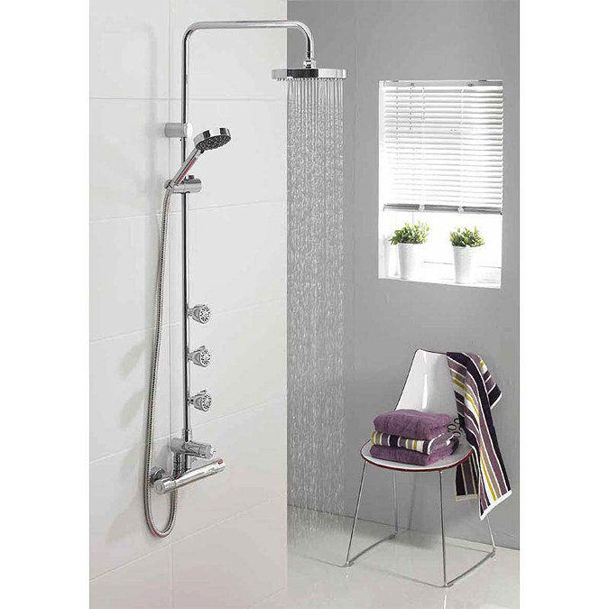 Triton Nene Thermostatic Bar Shower Mixer with Diverter & Body Jets - UNNETHBMDIV Standard Large Ima