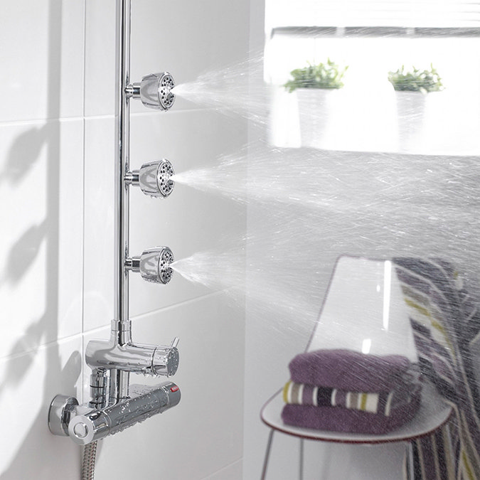 Triton Nene Thermostatic Bar Shower Mixer with Diverter & Body Jets - UNNETHBMDIV In Bathroom Large Image