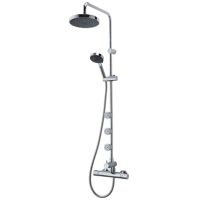 Triton Nene Thermostatic Bar Shower Mixer with Diverter & Body Jets - UNNETHBMDIV Large Image