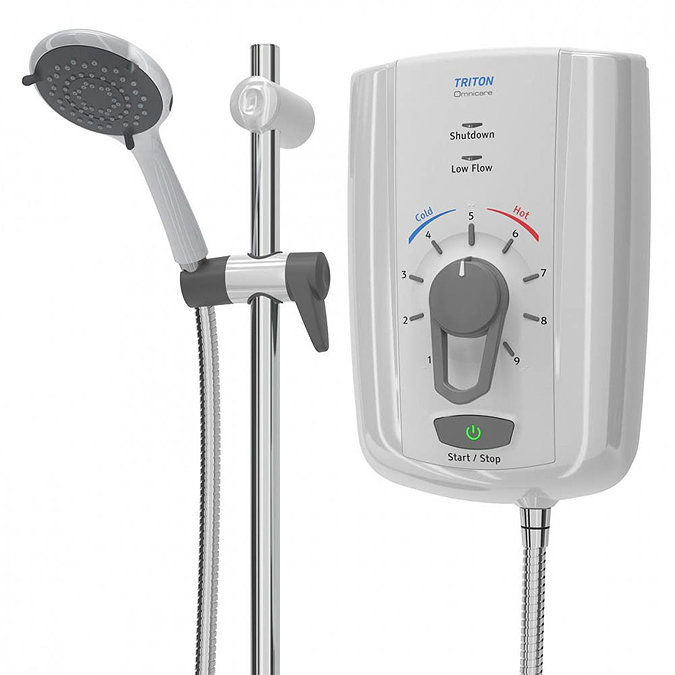 Triton Omnicare Design 9.5kw Thermostatic Electric Shower with Extended Kit - CINCDES09W  Profile La