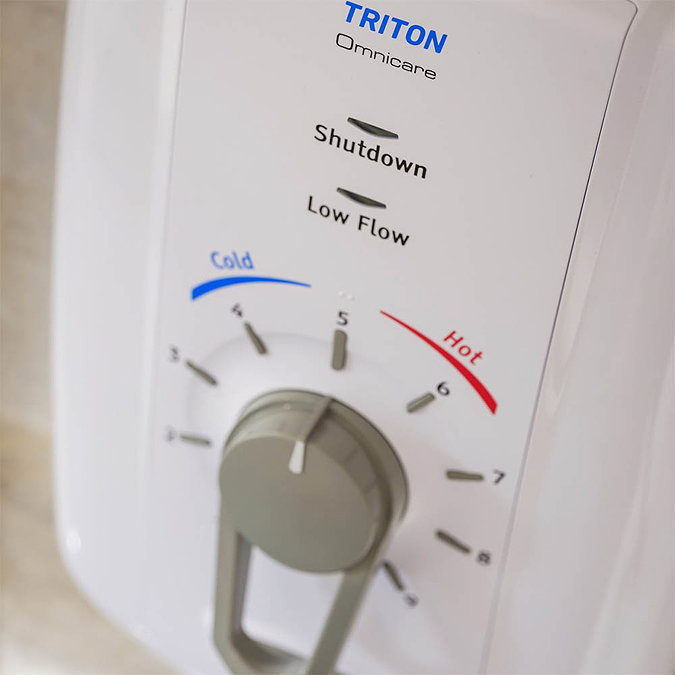 Triton Omnicare Design 9.5kw Thermostatic Electric Shower with Extended Kit - CINCDES09W  In Bathroo