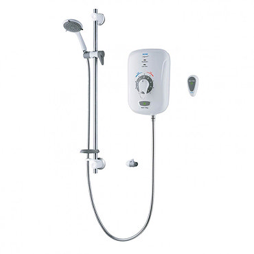 Triton Safeguard+ 8.5kW Thermostatic Electric Shower & Grab Riser Kit with Remote - CSGP08WGRBRSS Pr