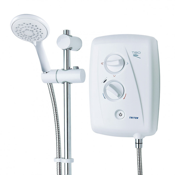 Triton T80Z 9.5 kW Fast-Fit Electric Shower - White/Chrome - SP8009ZFF  additional Large Image