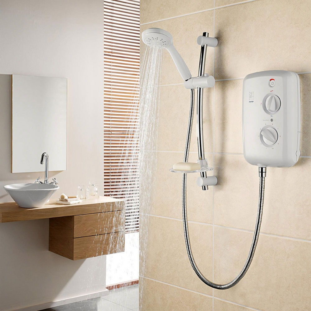 Triton T80z Slimline 9.5 kw Electric Shower WhiteChrome