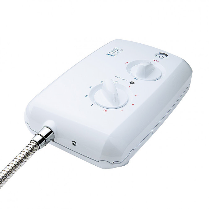 Triton - T80z Slimline 9.5 kw Electric Shower - White-Chrome - SP8009ZSLM In Bathroom Large Image
